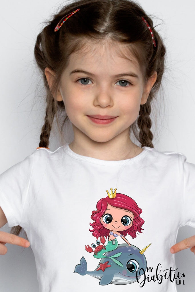 Mermaid With Diabetes Gear - Kids Unisex T-Shirt 0 / White Tslim + Dexcom Shirts