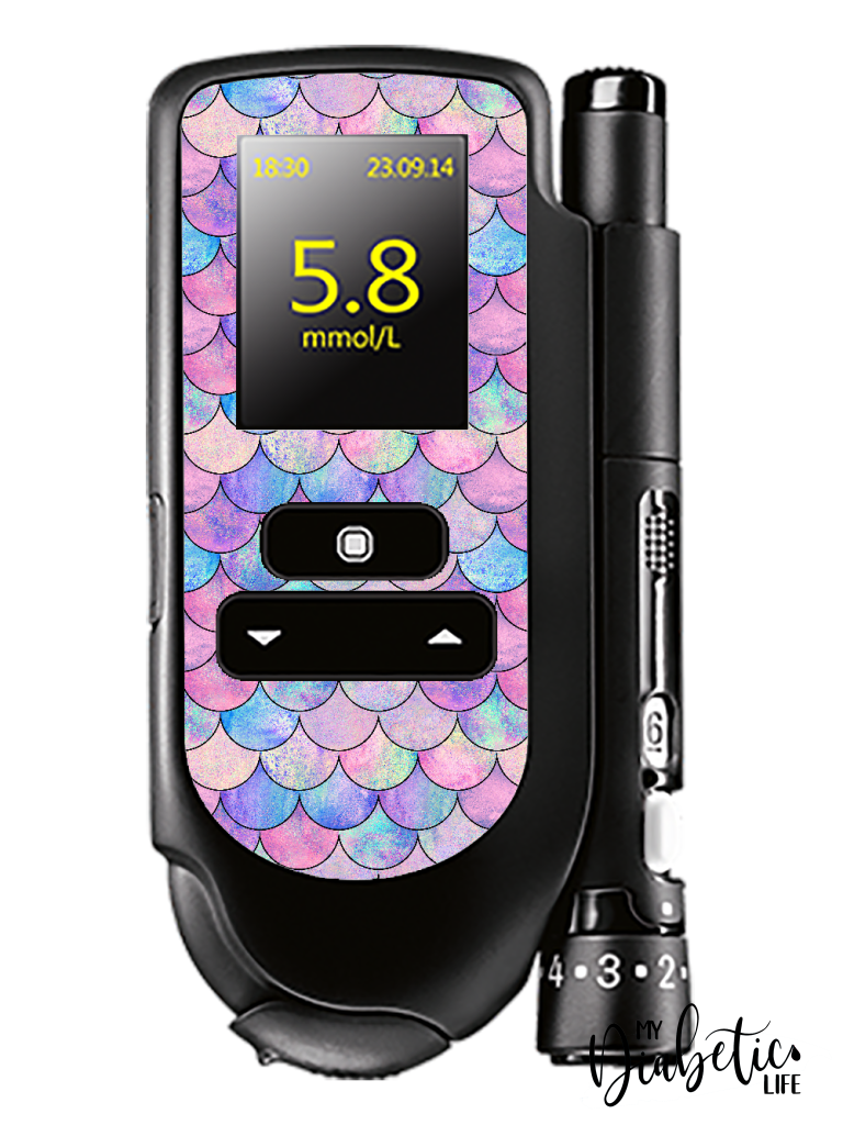 Mermaids Tails - Accu-chek Mobile Peel, skin and Decal, glucose meter sticker - MyDiabeticLife