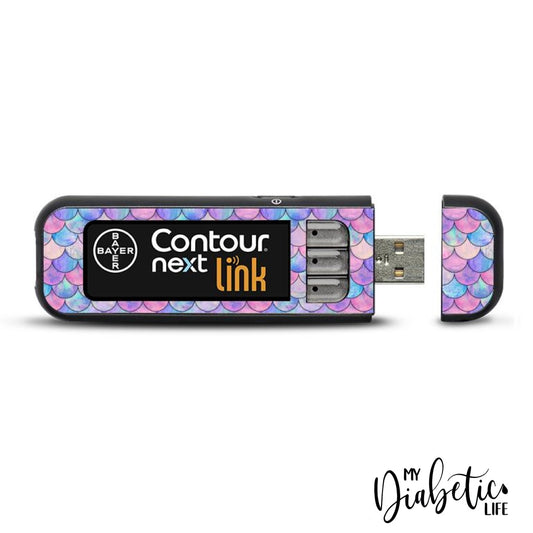 Mermaids Tails - Contour Next Link USB Peel, skin and Decal, Glucose meter sticker - MyDiabeticLife