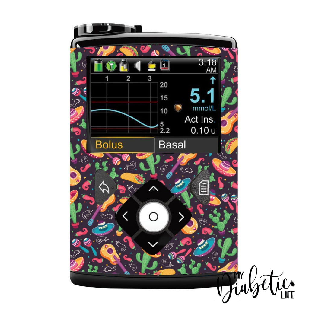 Mexican Festival - Medtronic Pump (630/640/670/770) Sticker Full Cover W/clip 630/640/670