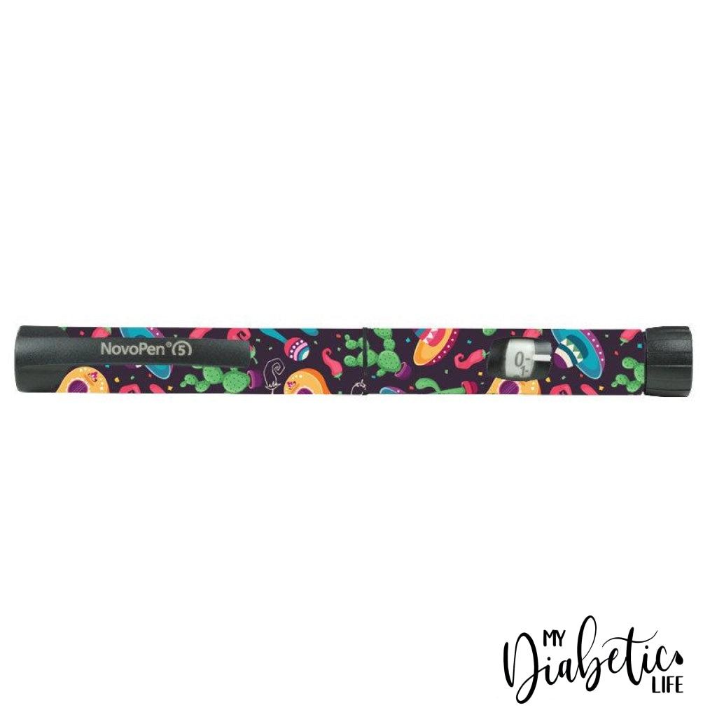 Mexican Festival Taco Tuesday -  Novopen 4, Novopen5, Novopen Echo Peel, skin and Decal, Insulin pen sticker Cover - MyDiabeticLife