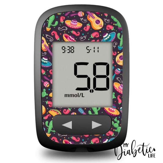 Mexican Fiesta Taco Tuesday - Accu-Chek Guide Me Peel Skin And Decal Glucose Meter Sticker