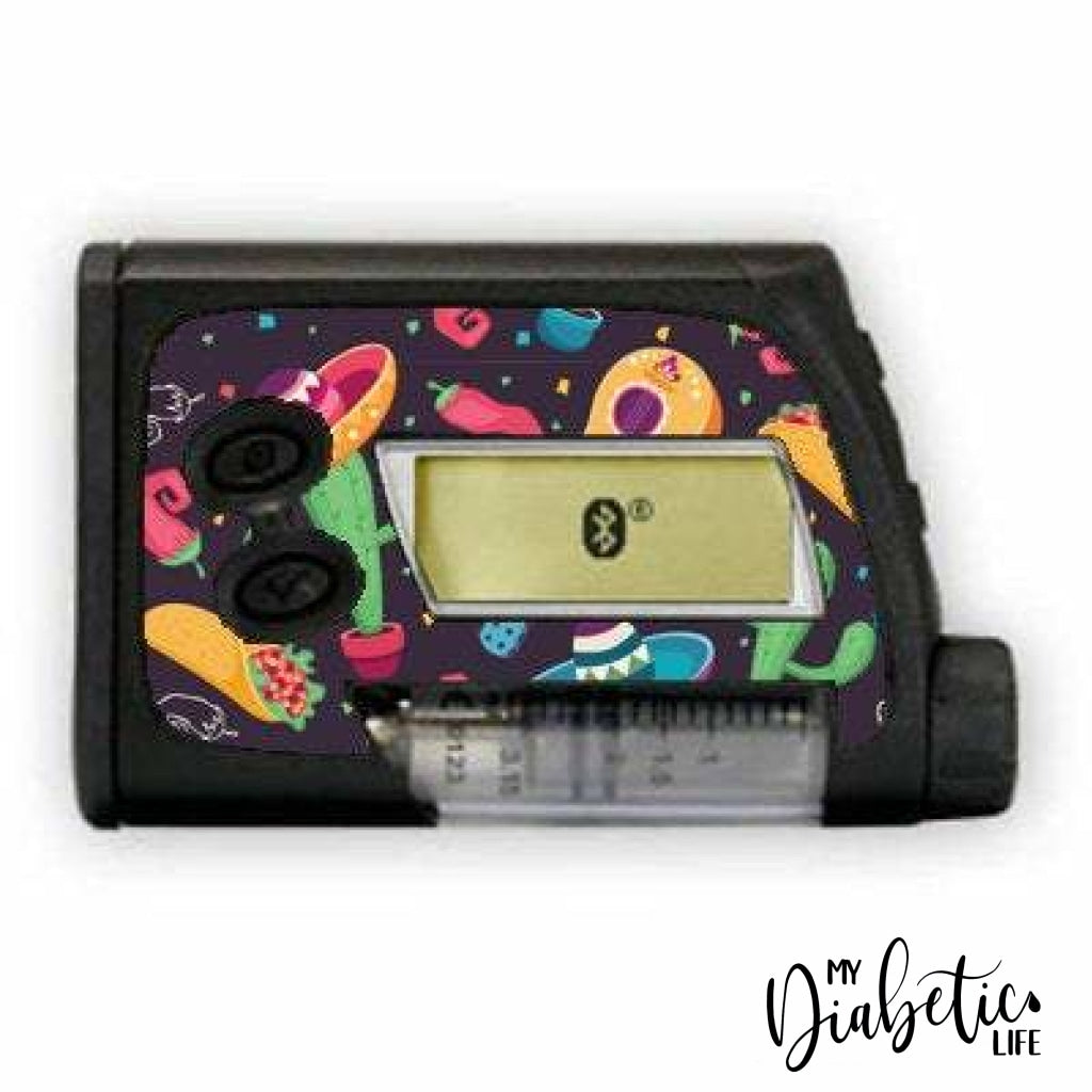 Mexican Festival Taco Tuesday - Accu-Chek Spirit Combo, Peel, skin and Decal, insulin pump sticker - MyDiabeticLife