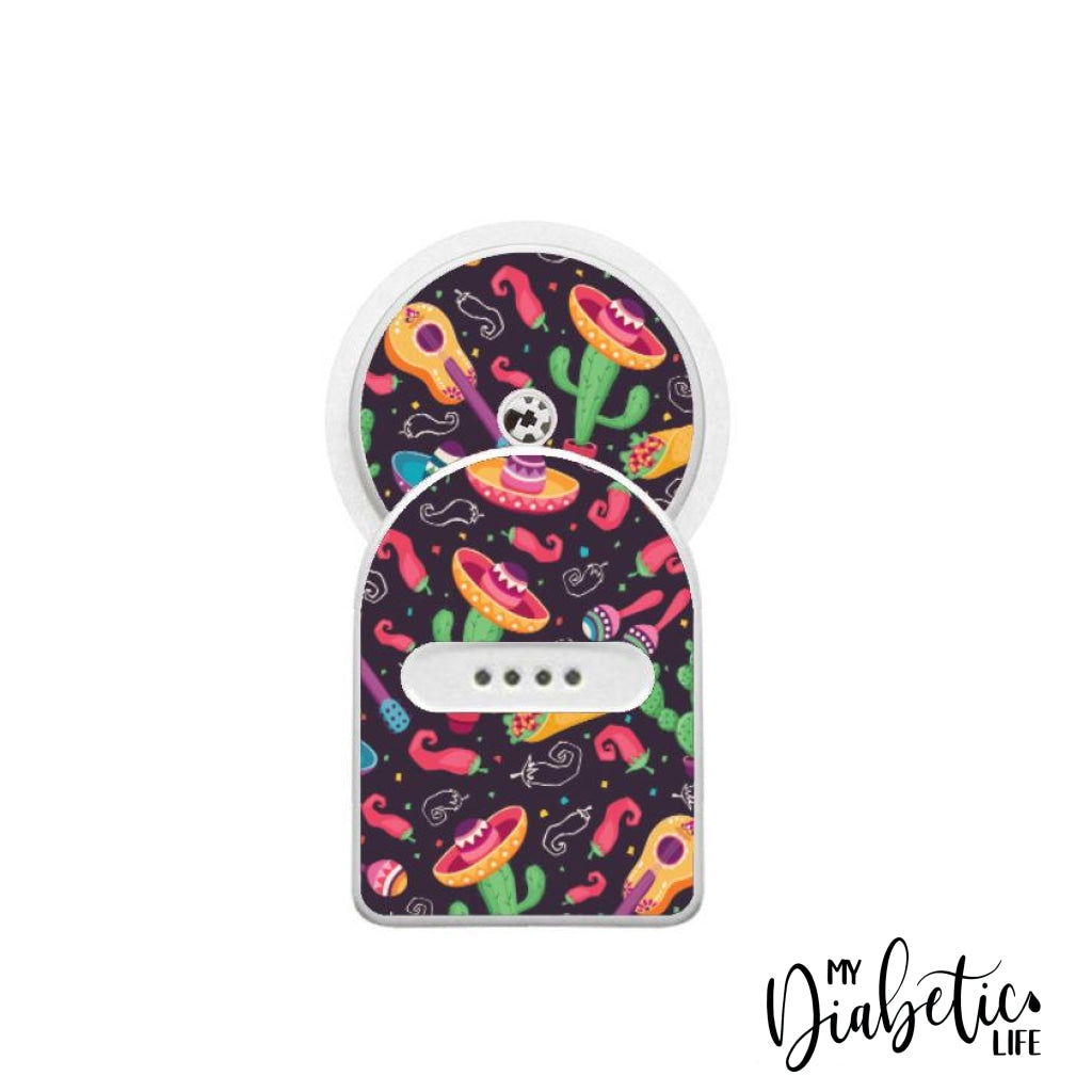 Mexican Fiesta Taco Tuesday - Maio Maio 1 & Libre Peel, skin and Decal, fgm/cgm sticker - MyDiabeticLife