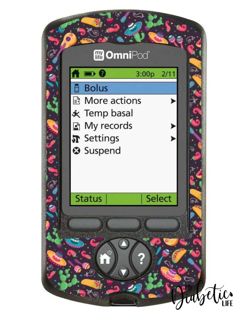 Mexican Fiesta Taco Tuesday - Omnipod Pdm Skin And Decal Glucose Meter Sticker