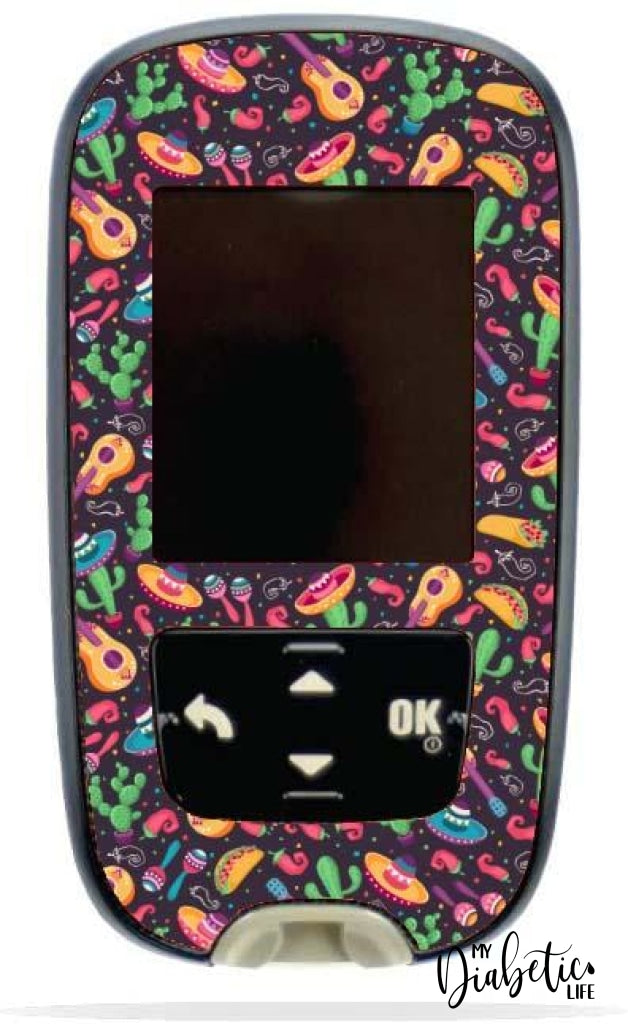 Mexican Fiesta Taco Tuesday - Accuchek Guide Peel Skin And Decal Glucose Meter Sticker