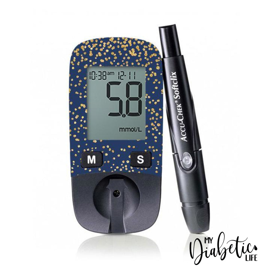 Midnight Stars - Accu-chek Active Peel, skin and Decal, glucose meter sticker - MyDiabeticLife