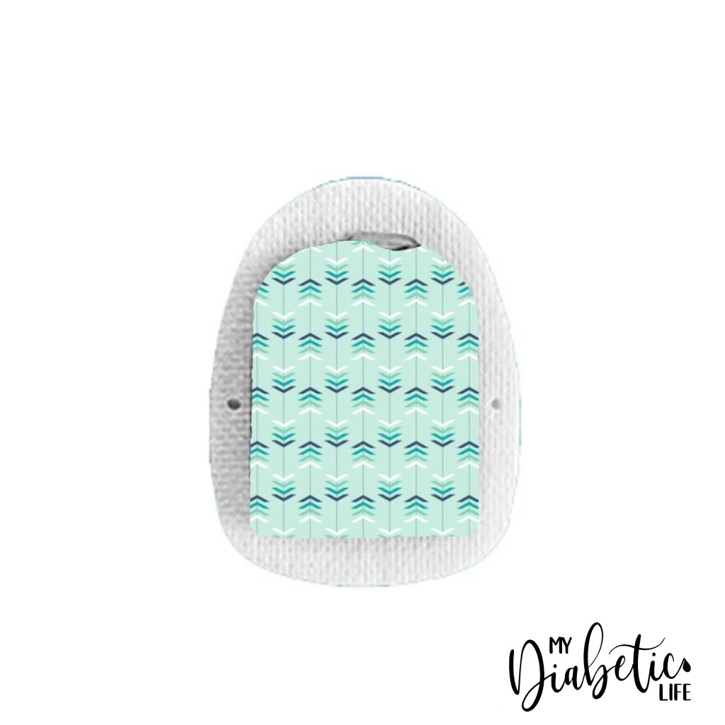 Mint Arrows - Omnipod Peel, skin and Decal, insulin pump sticker - MyDiabeticLife