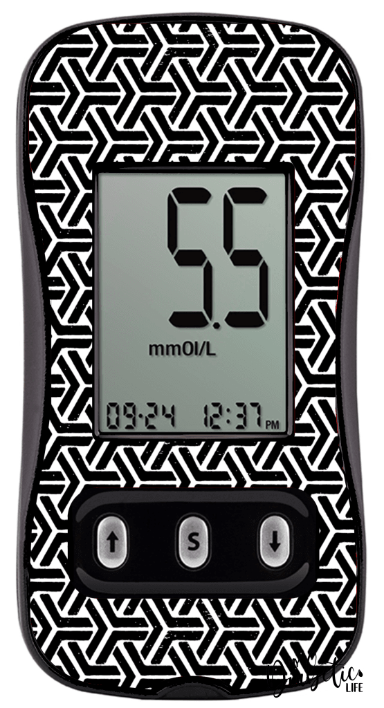 Monotone #1 - Caresens N, skin and Decal, glucose meter sticker - MyDiabeticLife