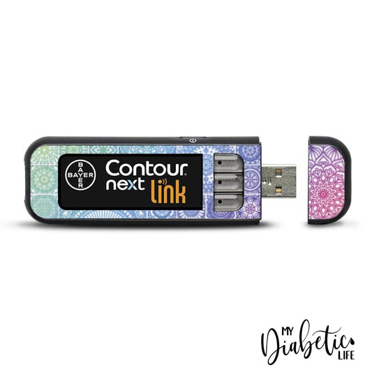 Mosaic Tiles - Rectangle - Contour Next USB Peel, skin and Decal, Glucose meter sticker - MyDiabeticLife
