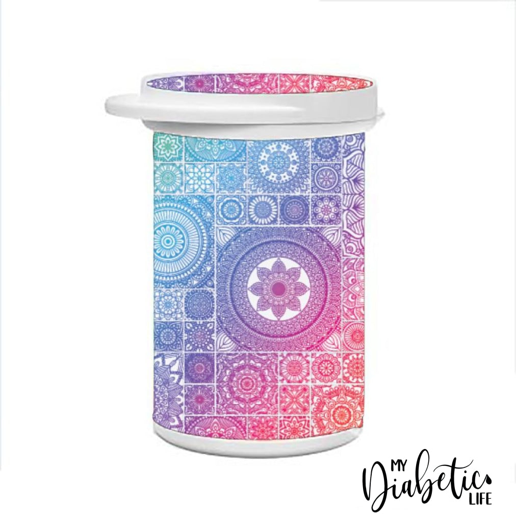 Test Strip Canister - Mosaic Tiles Container