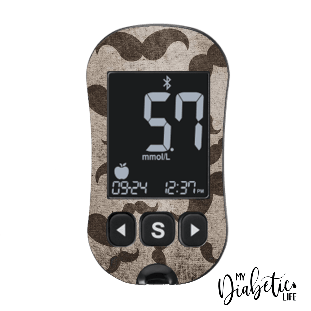 Moustache - CareSens Dual - Peel, skin and Decal, glucose meter sticker - MyDiabeticLife