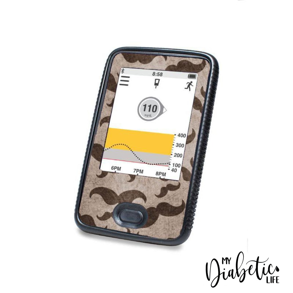 Moustache - Dexcom G6 Peel, skin and Decal, glucose meter sticker - MyDiabeticLife
