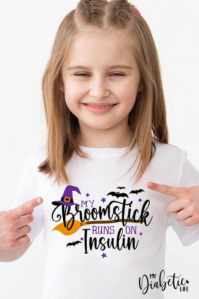 My Broomstick Runs On Insulin - Kids Unisex T-Shirt Shirts
