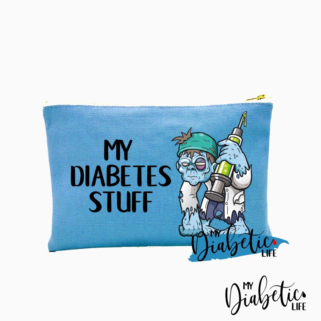 My Diabetes Stuff - Zombie Carry All Storage Bag Blue Storage Bags