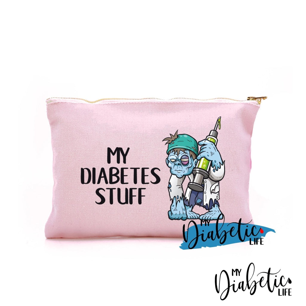 My Diabetes Stuff - Zombie Carry Bag Diabetic Accessories Storage For Medication Light Pink Storage