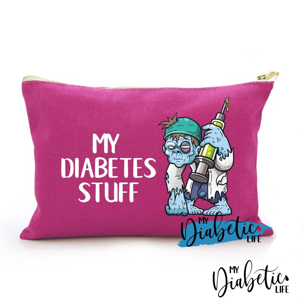 My Diabetes Stuff - Zombie Carry All Storage Bag Dark Pink Storage Bags