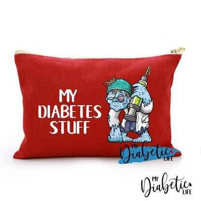 My Diabetes Stuff - Zombie Carry Bag Diabetic Accessories Storage For Medication Red Storage Bags