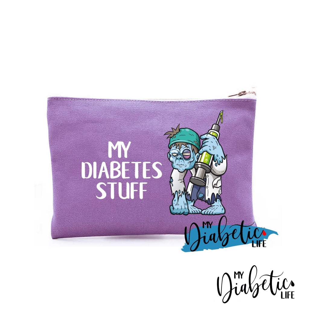 My Diabetes Stuff - Zombie Carry Bag Diabetic Accessories Storage For Medication Purple Storage Bags