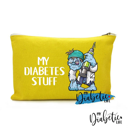 My Diabetes Stuff - Zombie Carry Bag Diabetic Accessories Storage For Medication Yellow Storage Bags