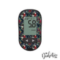 Navy Floral Christmas - Accu-chek Performa Peel, skin and Decal, glucose meter sticker - MyDiabeticLife