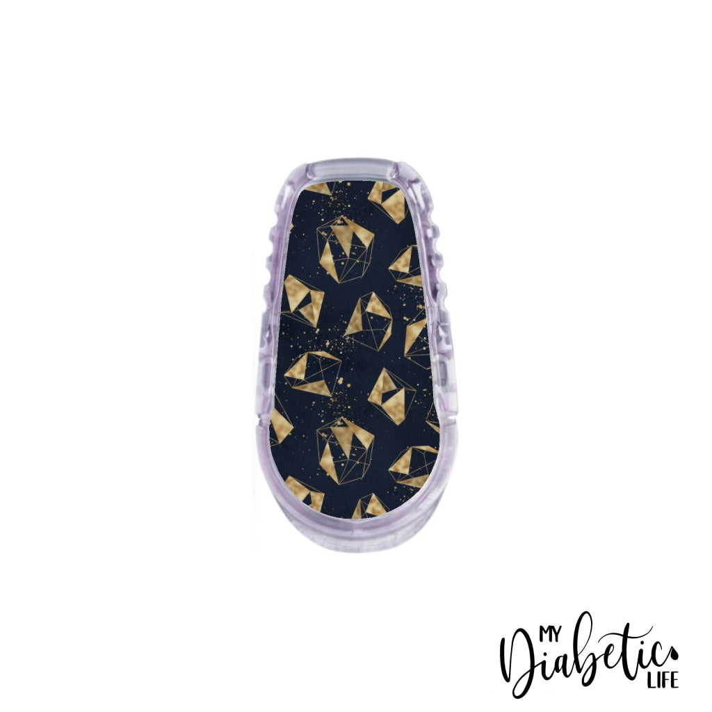 Navy Geode Gold Dust - Dexcom Transmitter G6 Peel Skin And Decal Cgm Sticker