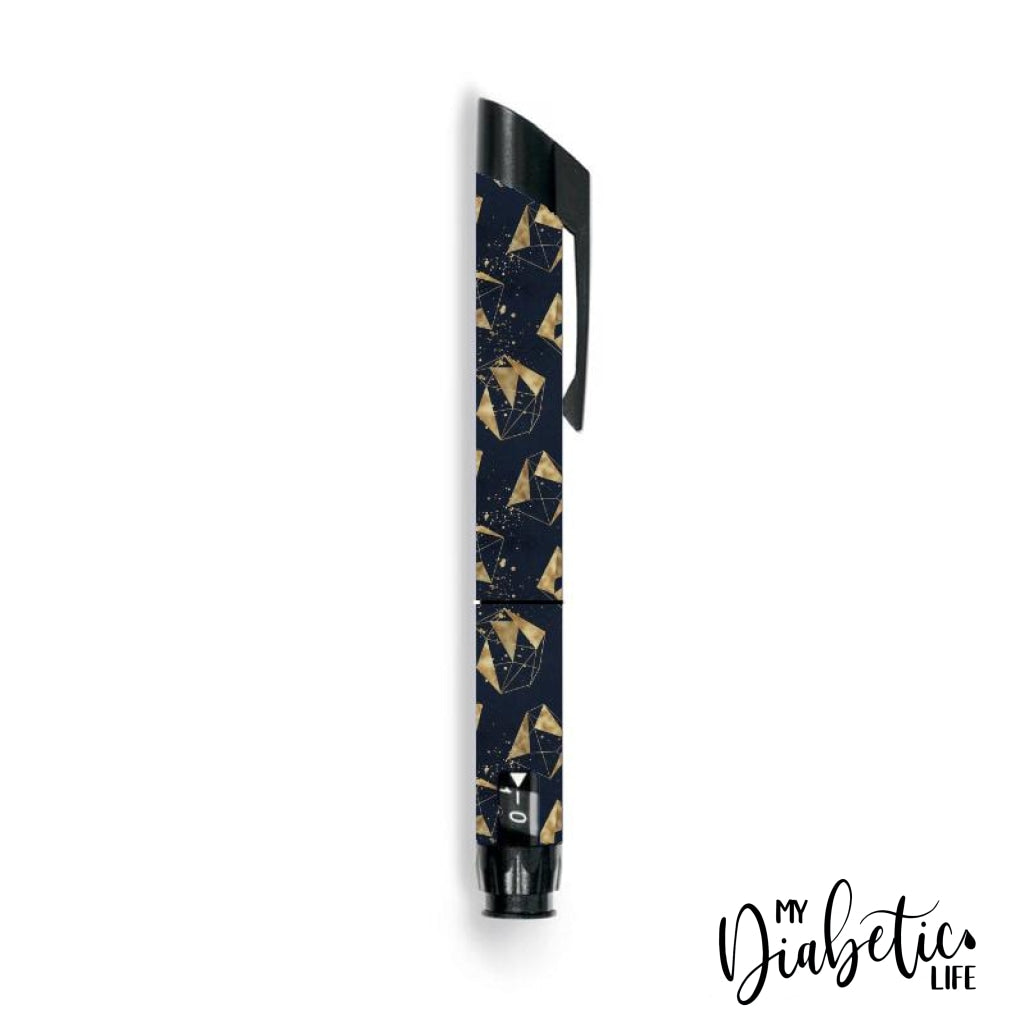 Navy Geode Gold Dust - Junior Star Insulin Pen Peel Skin And Decal Sticker Cover Juniorstar