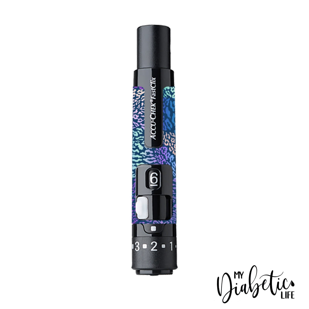 Navy Leopard - Accu-Chek Fast-Clix Sticker Accuchek