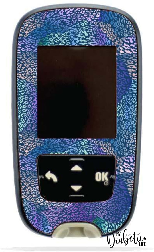 Navy Leopard Print - Accu-Chek Guide Peel Skin And Decal Glucose Meter Sticker