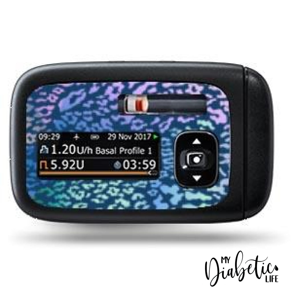 Navy Leopard Print- Accu-Chek Insight Peel Skin And Decal Insulin Pump Sticker Accu-Chek