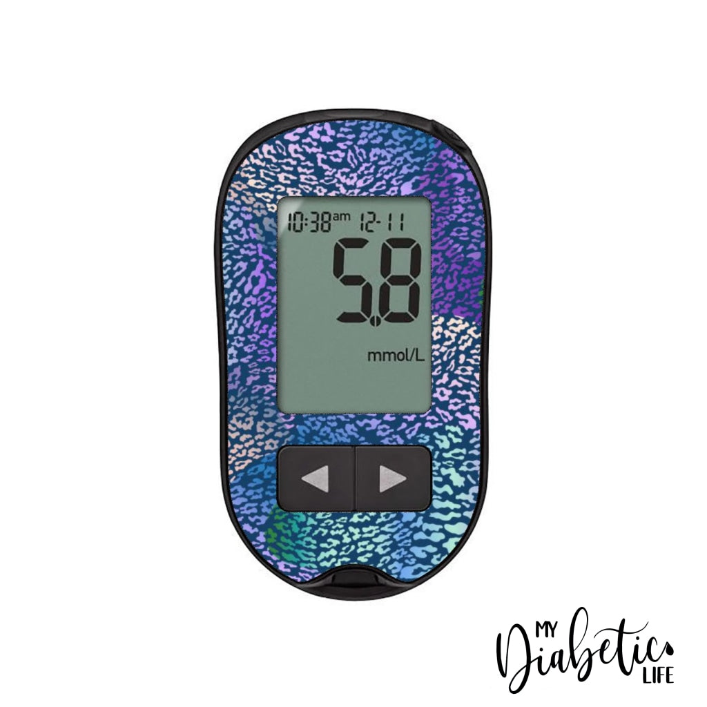 Navy Leopard Print - Accu-chek Performa Peel, skin and Decal, glucose meter sticker - MyDiabeticLife
