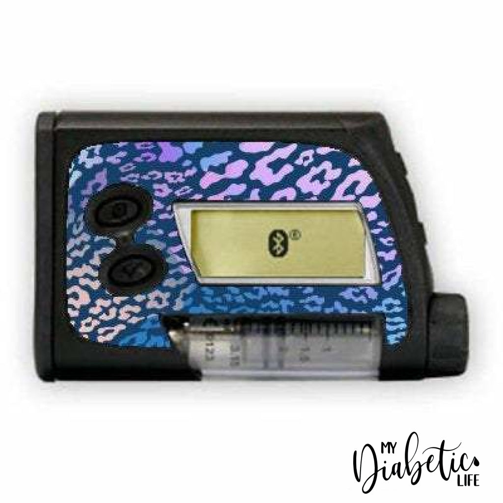 Navy Leopard Print - Accu-Chek Spirit Combo, Peel, skin and Decal, insulin pump sticker - MyDiabeticLife