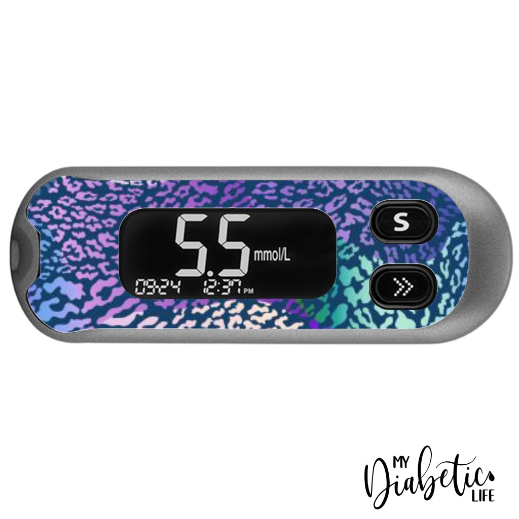 Navy Leopard - CareSens N Pop - Peel, skin and Decal, glucose meter sticker - MyDiabeticLife