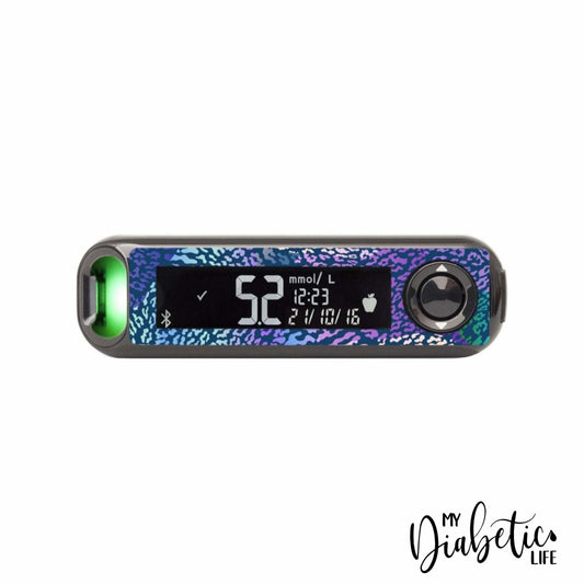 Navy Pastel Leopard- Contour next Peel, skin and Decal, glucose meter sticker - MyDiabeticLife