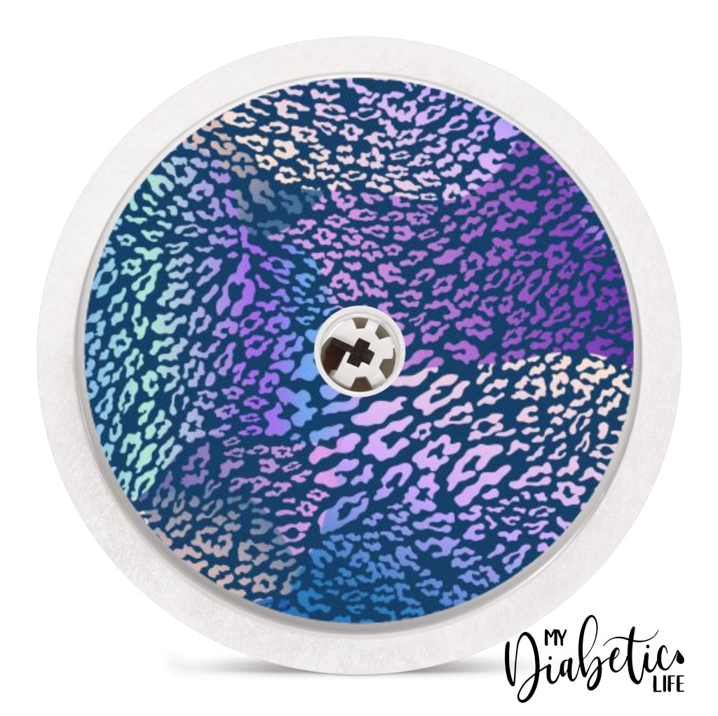 Navy Leopard Florals - Freestyle Libre Sensor Peel Skin And Decal Fgm/cgm Sticker