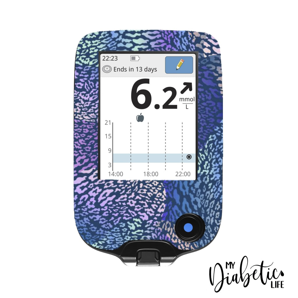 Navy Leopard Print - Freestyle Libre Peel, skin and Decal, glucose meter sticker - MyDiabeticLife