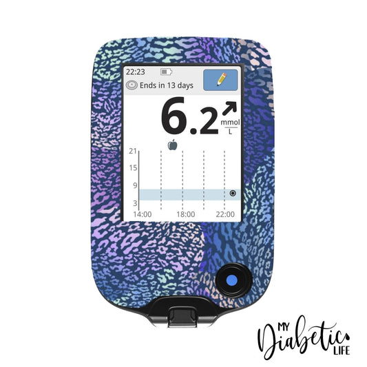 Navy Leopard Print - Freestyle Libre Peel, skin and Decal, glucose meter sticker - MyDiabeticLife