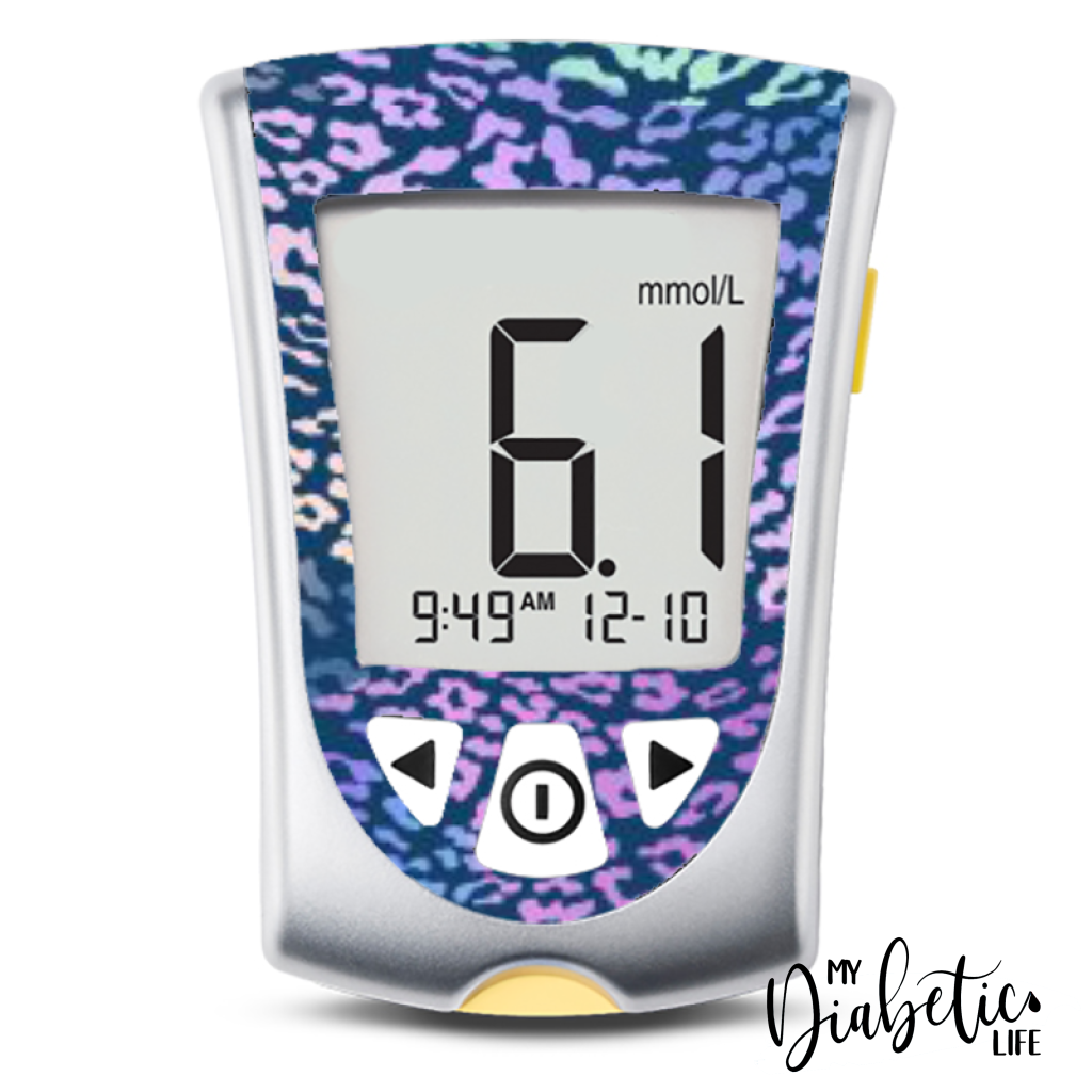 Navy Leopard Print - Freestyle Optium Peel, skin and Decal, glucose meter sticker - MyDiabeticLife