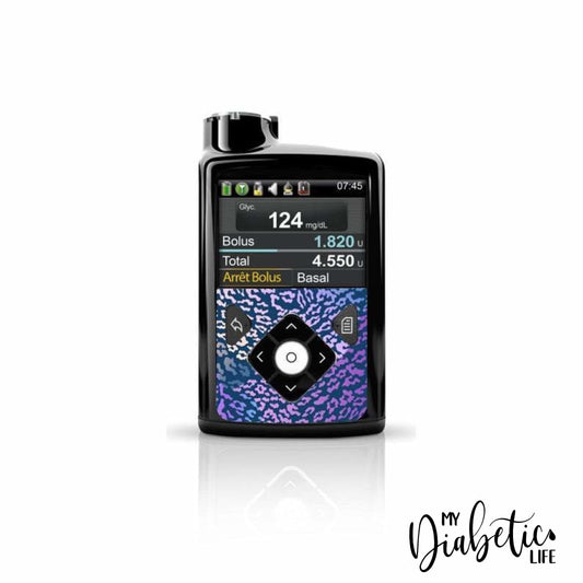 Navy Leopard print - Medtronic 640 Peel, skin and Decal, Insulin pump sticker - MyDiabeticLife