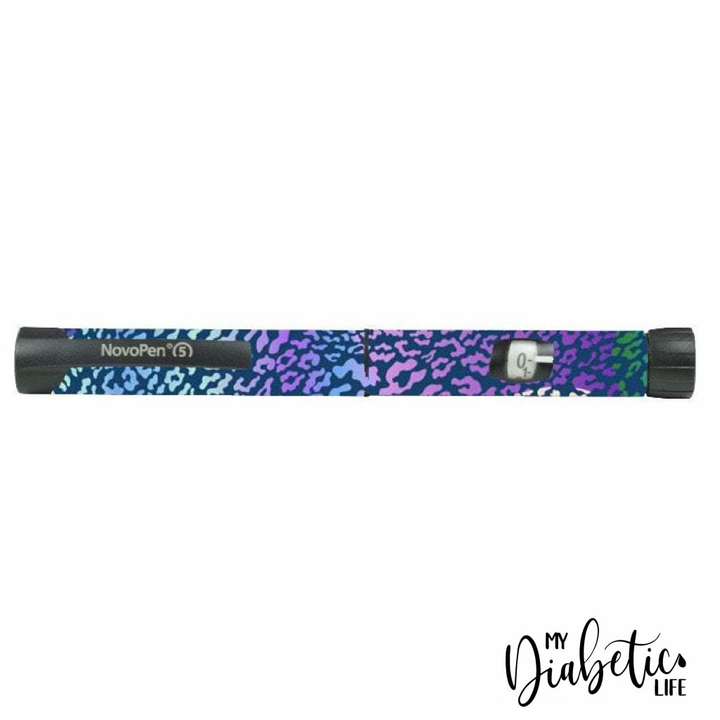 Navy Leopard Print -  Novopen 4, Novopen5, Novopen Echo Peel, skin and Decal, Insulin pen sticker Cover - MyDiabeticLife