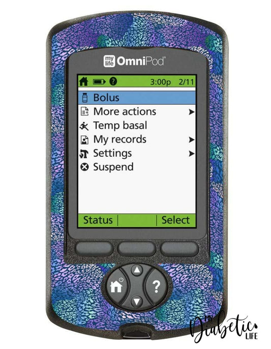 Navy Leopard Print - Omnipod Pdm Skin And Decal Glucose Meter Sticker