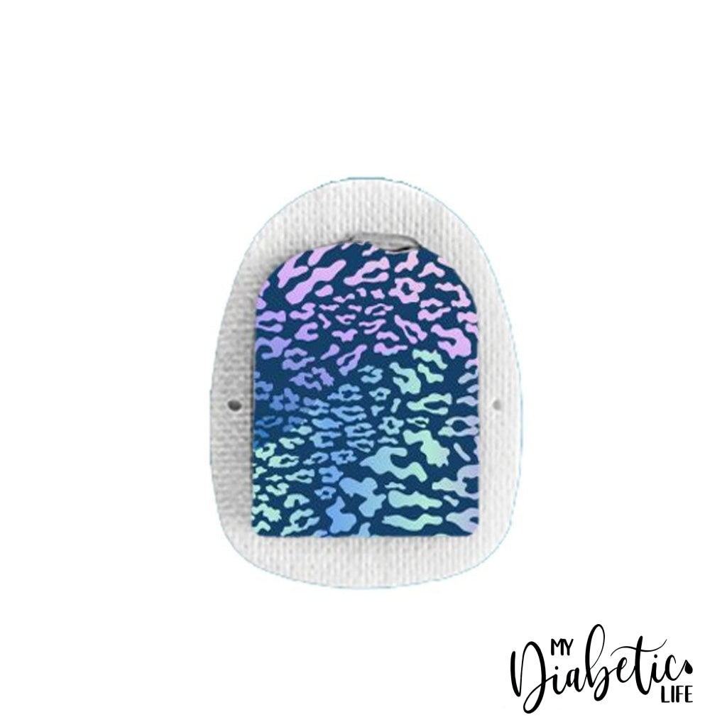 Navy Pastle Leopard Print - Omnipod Peel, skin and Decal, insulin pump sticker - MyDiabeticLife
