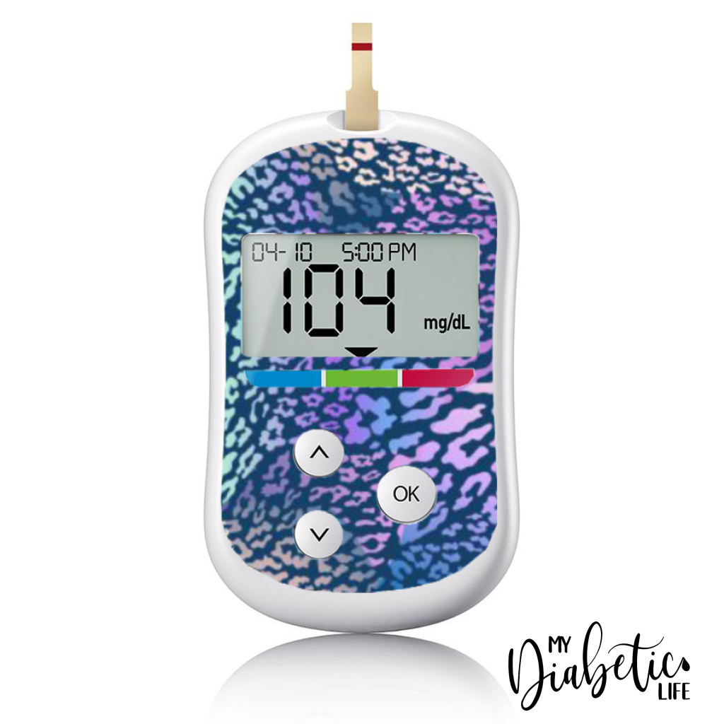 Navy Leopard  - One Touch Verio Flex Peel, skin and Decal, glucose meter sticker - MyDiabeticLife
