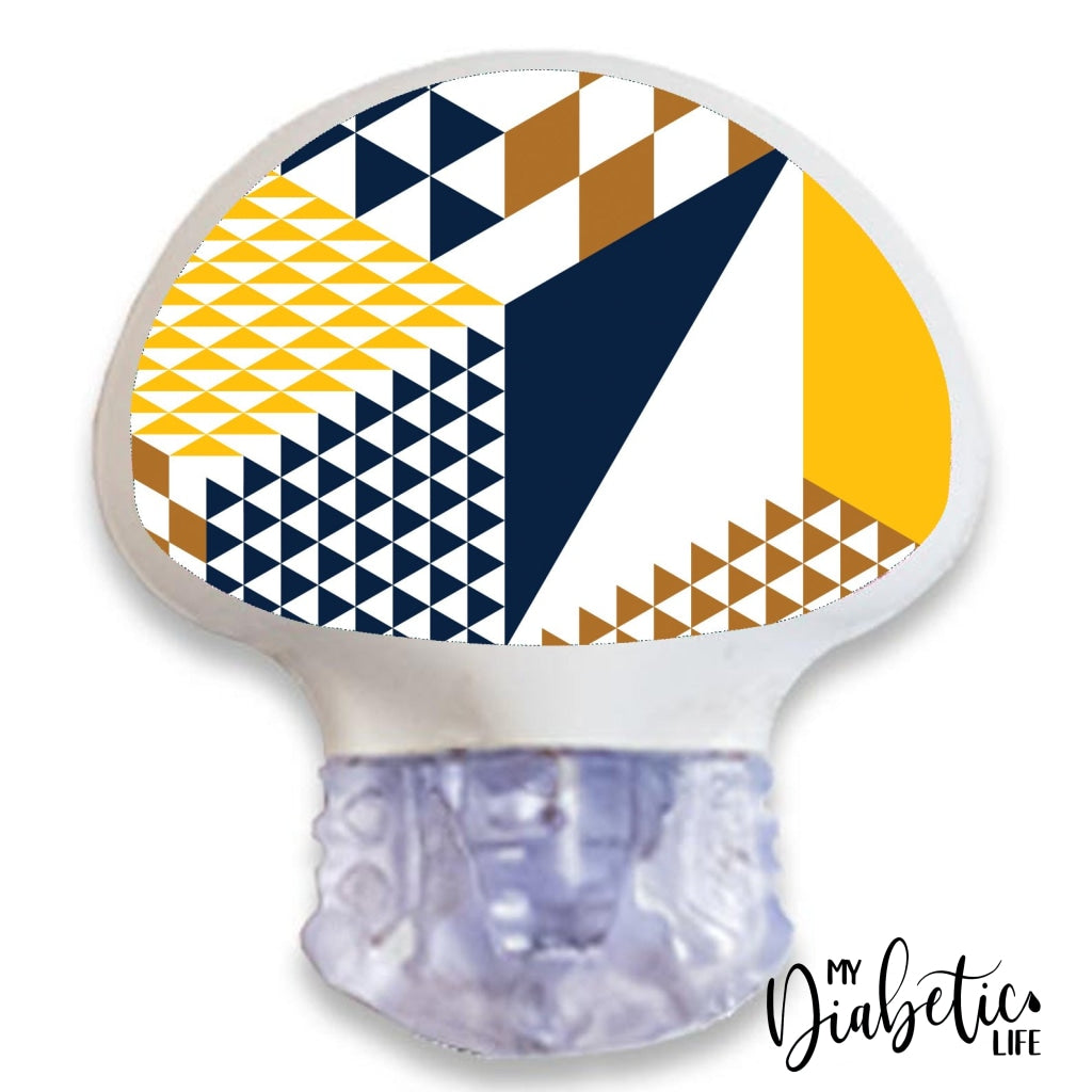 Navy Yellow Mustard Geo - Medtronic Enlite Peel, skin and Decal, cgm sticker - MyDiabeticLife