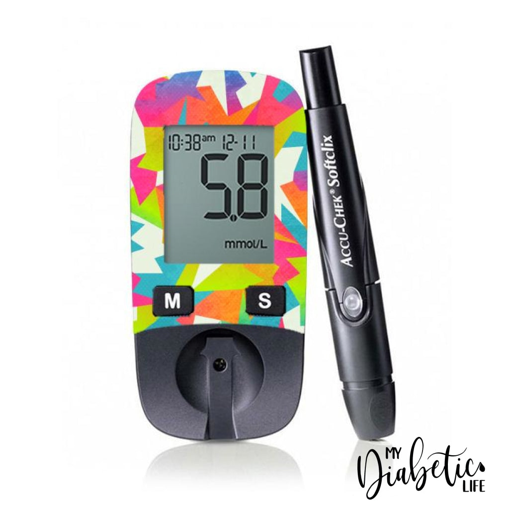 Neon Edges - Accu-chek Active Peel, skin and Decal, glucose meter sticker - MyDiabeticLife
