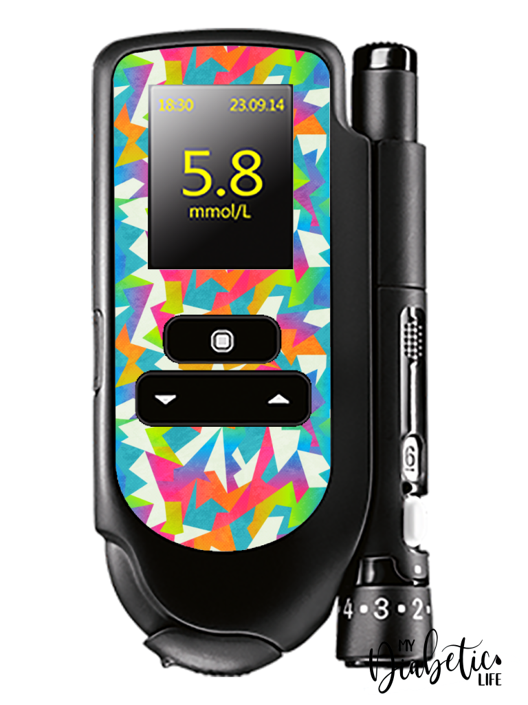 Neon Edges - Accu-chek Mobile Peel, skin and Decal, glucose meter sticker - MyDiabeticLife