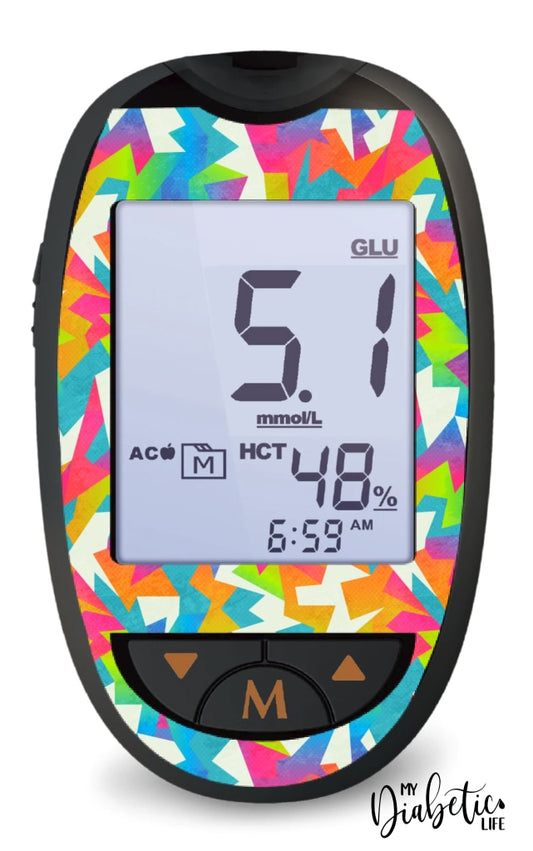 Neon Edges - Glucokey Connect Peel Skin And Decal Glucose Meter Sticker