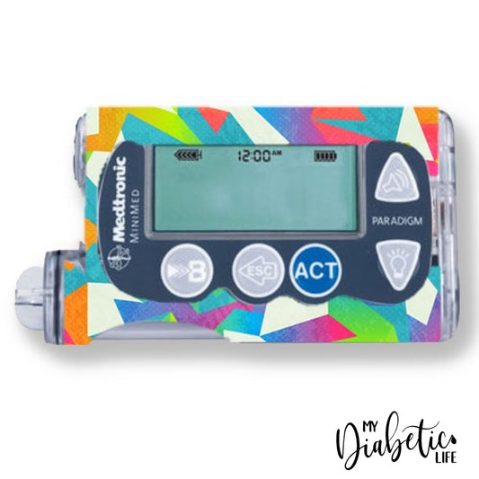 Neon Edges - Medtronic Paradigm Series 7 Skin And Decal Insulin Pump Sticker