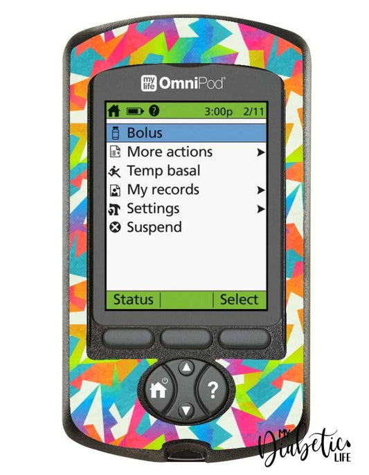 Neon Edges - Omnipod Pdm Skin And Decal Glucose Meter Sticker