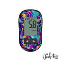 Neon Ink Splatter - Accu-Chek Performa Peel Skin And Decal Glucose Meter Sticker